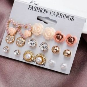 Set of 9 pairs of fashion earrings